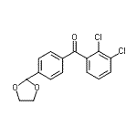 structure of CAS# 898760-66-2, (2,3-Dichlorophenyl)[4-(1,3-dioxolan-2-yl)phenyl]methanone;2,3-dichloro-4'-(1,3-dioxolan-2-yl)benzophenone