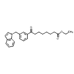 structure of CAS# 898761-23-4, Ethyl 8-[3-(1H-indol-1-ylmethyl)phenyl]-8-oxooctanoate;ethyl 8-[3-(indolylmethyl)phenyl]-8-oxooctanoate