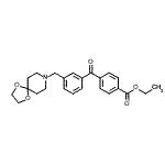 structure of CAS# 898761-62-1, Ethyl 4-[3-(1,4-dioxa-8-azaspiro[4.5]dec-8-ylmethyl)benzoyl]benzoate;4'-carboe<wbr>thoxy-3-[<wbr>8-(1,4-di<wbr>oxa-8-aza<wbr>spiro[4.5<wbr>]decyl)me<wbr>thyl]benz<wbr>ophenone