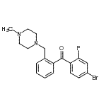 structure of CAS# 898762-18-0, (4-Bromo-2-fluorophenyl){2-[(4-methyl-1-piperazinyl)methyl]phenyl}methanone;4-bromo-2-fluoro-2'-(4-methylpiperazinomethyl) benzophenone