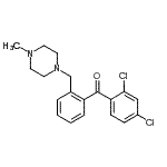 structure of CAS# 898762-33-9, (2,4-Dichlorophenyl){2-[(4-methyl-1-piperazinyl)methyl]phenyl}methanone;2,4-dichloro-2'-(4-methylpiperazinomethyl) benzophenon