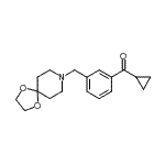 structure of CAS# 898762-46-4, Cyclopropyl[3-(1,4-dioxa-8-azaspiro[4.5]dec-8-ylmethyl)phenyl]methanone;cycloprop<wbr>yl 3-[8-(<wbr>1,4-dioxa<wbr>-8-azaspi<wbr>ro[4.5]de<wbr>cyl)methy<wbr>l]phenyl <wbr>ketone