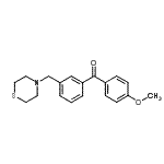 structure of CAS# 898762-82-8, (4-Methoxyphenyl)[3-(4-thiomorpholinylmethyl)phenyl]methanone;4'-methoxy-3-thiomorpholinomethyl benzophenone