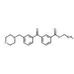 structure of CAS# 898762-92-0, Ethyl 3-[3-(4-thiomorpholinylmethyl)benzoyl]benzoate;3-carboethoxy-3'-thiomorpholinomethyl benzophenone