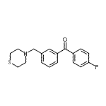 structure of CAS# 898763-09-2, (4-Fluorophenyl)[3-(4-thiomorpholinylmethyl)phenyl]methanone;4'-fluoro-3-thiomorpholinomethyl benzophenone