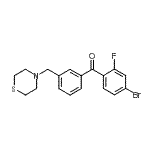 structure of CAS# 898763-52-5, (4-Bromo-2-fluorophenyl)[3-(4-thiomorpholinylmethyl)phenyl]methanone;4-bromo-2-fluoro-3'-thiomorpholinomethyl benzophenone