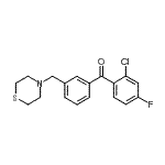 structure of CAS# 898763-55-8, (2-Chloro-4-fluorophenyl)[3-(4-thiomorpholinylmethyl)phenyl]methanone;2-chloro-4-fluoro-3'-thiomorpholinomethyl benzophenone