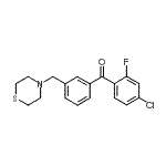 structure of CAS# 898763-61-6, (4-Chloro-2-fluorophenyl)[3-(4-thiomorpholinylmethyl)phenyl]methanone;4-chloro-2-fluoro-3'-thiomorpholinomethyl benzophenone