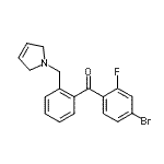 structure of CAS# 898763-62-7, (4-Bromo-2-fluorophenyl)[2-(2,5-dihydro-1H-pyrrol-1-ylmethyl)phenyl]methanone;4-bromo-2-fluoro-2'-(3-pyrrolinomethyl) benzophenone