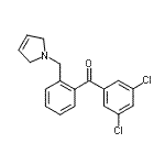 structure of CAS# 898763-78-5, (3,5-Dichlorophenyl)[2-(2,5-dihydro-1H-pyrrol-1-ylmethyl)phenyl]methanone;3,5-dichloro-2'-(3-pyrrolinomethyl) benzophenone
