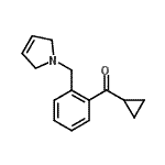 structure of CAS# 898763-88-7, Cyclopropyl[2-(2,5-dihydro-1H-pyrrol-1-ylmethyl)phenyl]methanone;cyclopropyl 2-(3-pyrrolinomethyl)phenyl ketone