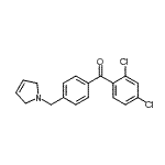 structure of CAS# 898764-65-3, (2,4-Dichlorophenyl)[4-(2,5-dihydro-1H-pyrrol-1-ylmethyl)phenyl]methanone;2,4-dichloro-4'-(3-pyrrolinomethyl) benzophenone