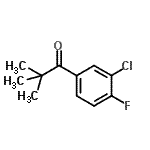 structure of CAS# 898766-33-1, 1-(3-Chloro-4-fluorophenyl)-2,2-dimethyl-1-propanone;3'-Chloro-2,2-dimethyl-4'-fluoropropiophenone;MFCD07699556