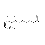 structure of CAS# 898766-49-9, 7-(2,6-Difluorophenyl)-7-oxoheptanoic acid;7-(2,6-difluorophenyl)-7-oxoheptanoic acid