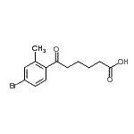 structure of CAS# 898767-34-5, 6-(4-Bromo-2-methylphenyl)-6-oxohexanoic acid;6-(4-bromo-2-methylphenyl)-6-oxohexanoic acid