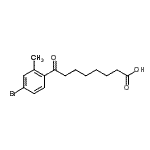 structure of CAS# 898767-40-3, 8-(4-Bromo-2-methylphenyl)-8-oxooctanoic acid;8-(4-bromo-2-methylphenyl)-8-oxooctanoic acid