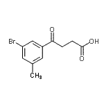 structure of CAS# 898767-43-6, 4-(3-Bromo-5-methylphenyl)-4-oxobutanoic acid;4-(3-Bromo-5-methylphenyl)-4-oxobutyric acid
