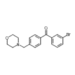 structure of CAS# 898769-90-9, (3-Bromophenyl)[4-(4-morpholinylmethyl)phenyl]methanone;3-bromo-4'-morpholinomethyl benzophenone
