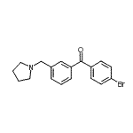 structure of CAS# 898770-19-9, (4-Bromophenyl)[3-(1-pyrrolidinylmethyl)phenyl]methanone;4'-bromo-3-pyrrolidinomethyl benzophenone