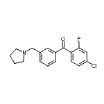 structure of CAS# 898770-74-6, (4-Chloro-2-fluorophenyl)[3-(1-pyrrolidinylmethyl)phenyl]methanone;4-chloro-2-fluoro-3'-pyrrolidinomethyl benzophenone