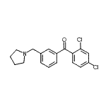 structure of CAS# 898770-78-0, (2,4-Dichlorophenyl)[3-(1-pyrrolidinylmethyl)phenyl]methanone;2,4-dichloro-3'-pyrrolidinomethyl benzophenone
