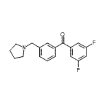 structure of CAS# 898770-90-6, (3,5-Difluorophenyl)[3-(1-pyrrolidinylmethyl)phenyl]methanone;3,5-difluoro-3'-pyrrolidinomethyl benzophenone