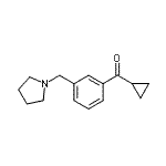 structure of CAS# 898770-94-0, Cyclopropyl[3-(1-pyrrolidinylmethyl)phenyl]methanone;cyclopropyl 3-(pyrrolidinomethyl)phenyl ketone
