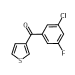 structure of CAS# 898771-44-3, (3-Chloro-5-fluorophenyl)(3-thienyl)methanone;3-(3-Chloro-5-fluorobenzoyl)thiophene
