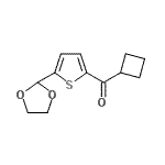 structure of CAS# 898772-52-6, Cyclobutyl[5-(1,3-dioxolan-2-yl)-2-thienyl]methanone;Cyclobutyl 5-(1,3-dioxolan-2-yl)-2-thienyl ketone