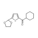 structure of CAS# 898772-56-0, Cyclohexyl[5-(1,3-dioxolan-2-yl)-2-thienyl]methanone;Cyclohexyl 5-(1,3-dioxolan-2-yl)-2-thienyl ketone