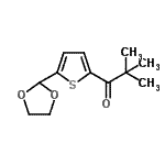 structure of CAS# 898772-82-2, 1-[5-(1,3-Dioxolan-2-yl)-2-thienyl]-2,2-dimethyl-1-propanone;tert-Butyl 5-(1,3-dioxolan-2-yl)-2-thienyl ketone