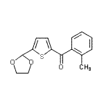 structure of CAS# 898773-17-6, [5-(1,3-Dioxolan-2-yl)-2-thienyl](2-methylphenyl)methanone;5-(1,3-Dioxolan-2-yl)-2-(2-methylbenzoyl)thiophene