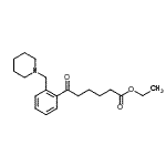 structure of CAS# 898773-95-0, Ethyl 6-oxo-6-[2-(1-piperidinylmethyl)phenyl]hexanoate;ethyl 6-oxo-6-[2-(piperidinomethyl)phenyl]hexanoate