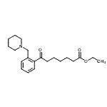 structure of CAS# 898773-97-2, Ethyl 7-oxo-7-[2-(1-piperidinylmethyl)phenyl]heptanoate;ethyl 7-oxo-7-[2-(piperidinomethyl)phenyl]heptanoate