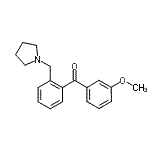 structure of CAS# 898774-14-6, (3-Methoxyphenyl)[2-(1-pyrrolidinylmethyl)phenyl]methanone;3'-methoxy-2-pyrrolidinomethyl benzophenone