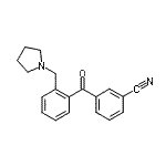 structure of CAS# 898774-23-7, 3-[2-(1-Pyrrolidinylmethyl)benzoyl]benzonitrile;3'-cyano-2-pyrrolidinomethyl benzophenone