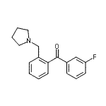 structure of CAS# 898774-53-3, (3-Fluorophenyl)[2-(1-pyrrolidinylmethyl)phenyl]methanone;3'-fluoro-2-pyrrolidinomethyl benzophenone