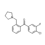 structure of CAS# 898774-71-5, (4-Chloro-3-fluorophenyl)[2-(1-pyrrolidinylmethyl)phenyl]methanone;4'-chloro-3'-fluoro-2-pyrrolidinomethyl benzophenone