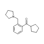 structure of CAS# 898775-21-8, Cyclopentyl[2-(1-pyrrolidinylmethyl)phenyl]methanone;cyclopentyl 2-(pyrrolidinomethyl)phenyl ketone