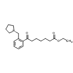 structure of CAS# 898775-36-5, Ethyl 7-oxo-7-[2-(1-pyrrolidinylmethyl)phenyl]heptanoate;ethyl 7-oxo-7-[2-(pyrrolidinomethyl)phenyl]heptanoate