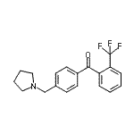 structure of CAS# 898776-65-3, [4-(1-Pyrrolidinylmethyl)phenyl][2-(trifluoromethyl)phenyl]methanone;4'-pyrrolidinomethyl-2-trifluoromethylbenzophenone
