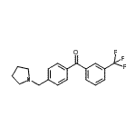 structure of CAS# 898776-67-5, [4-(1-Pyrrolidinylmethyl)phenyl][3-(trifluoromethyl)phenyl]methanone;4'-pyrrolidinomethyl-3-trifluoromethylbenzophenone