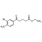 structure of CAS# 898776-84-6, Ethyl 5-(3-bromo-4-methylphenyl)-5-oxopentanoate;ethyl 5-(3-bromo-4-methylphenyl)-5-oxovalerate
