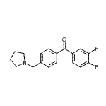 structure of CAS# 898776-91-5, (3,4-Difluorophenyl)[4-(1-pyrrolidinylmethyl)phenyl]methanone;3,4-difluoro-4'-pyrrolidinomethyl benzophenone
