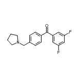 structure of CAS# 898776-93-7, (3,5-Difluorophenyl)[4-(1-pyrrolidinylmethyl)phenyl]methanone;3,5-difluoro-4'-pyrrolidinomethyl benzophenone