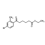 结构式 CAS# 898776-96-0, 乙基6-(4-溴-2-甲基苯基)-6-氧代己酸酯