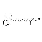 structure of CAS# 898777-21-4, Ethyl 8-(2-iodophenyl)-8-oxooctanoate;ethyl 8-(2-iodophenyl)-8-oxooctanoate