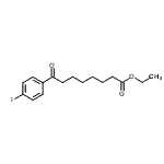 structure of CAS# 898777-48-5, Ethyl 8-(4-iodophenyl)-8-oxooctanoate;Ethyl 8-(4-iodophenyl)-8-oxooctanoate;MFCD02261323