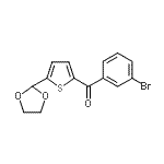 structure of CAS# 898778-04-6, (3-Bromophenyl)[5-(1,3-dioxolan-2-yl)-2-thienyl]methanone;2-(3-Bromobenzoyl)-5-(1,3-Dioxolan-2-yl)thiophene