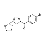 structure of CAS# 898778-07-9, (4-Bromophenyl)[5-(1,3-dioxolan-2-yl)-2-thienyl]methanone;2-(4-Bromobenzoyl)-5-(1,3-Dioxolan-2-yl)thiophene